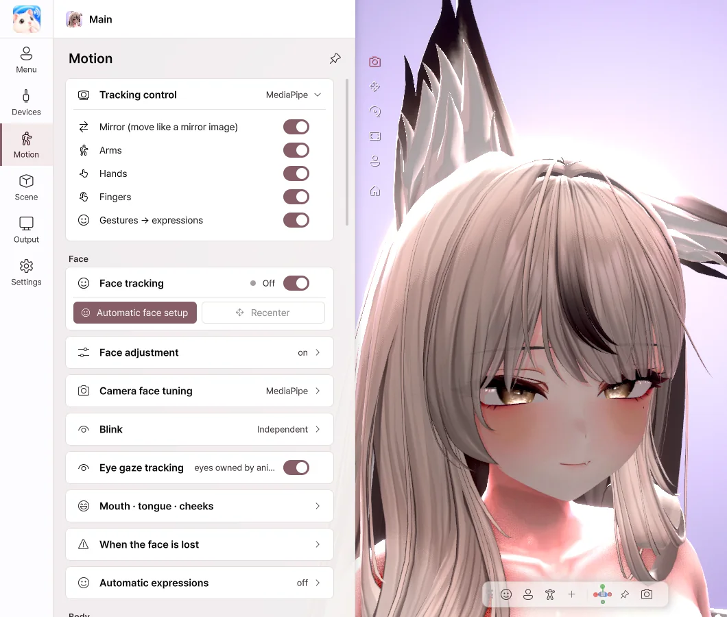 Motion page